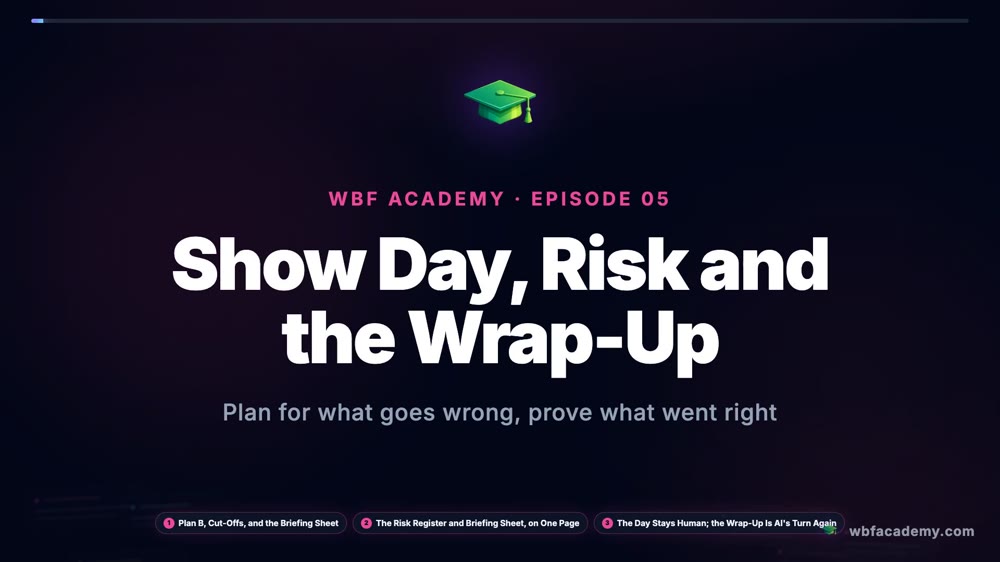 Show Day, Risk and the Wrap-Up