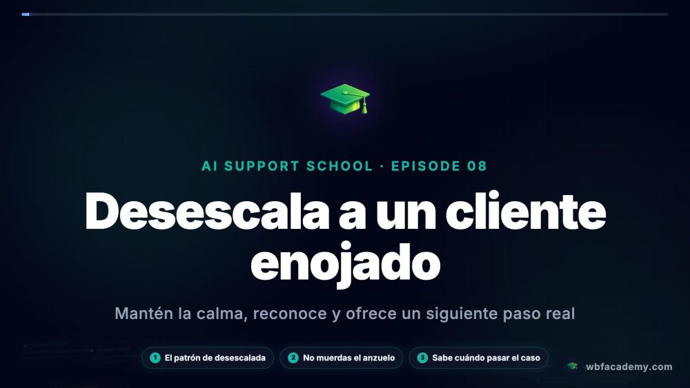 Desescala a un cliente enojado