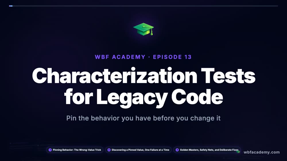 Characterization Tests for Legacy Code