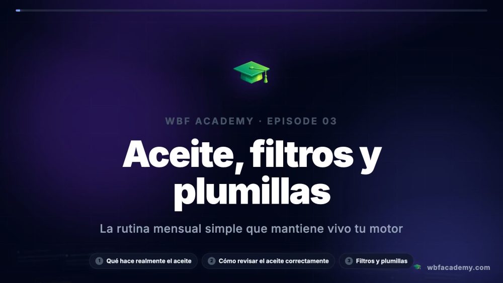 Aceite, filtros y plumillas