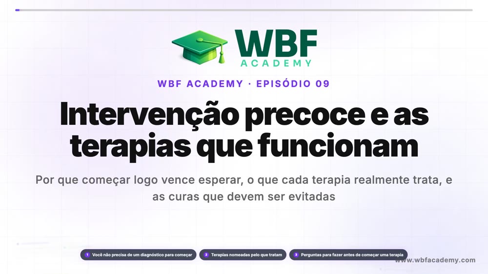 Intervenção precoce e as terapias que funcionam