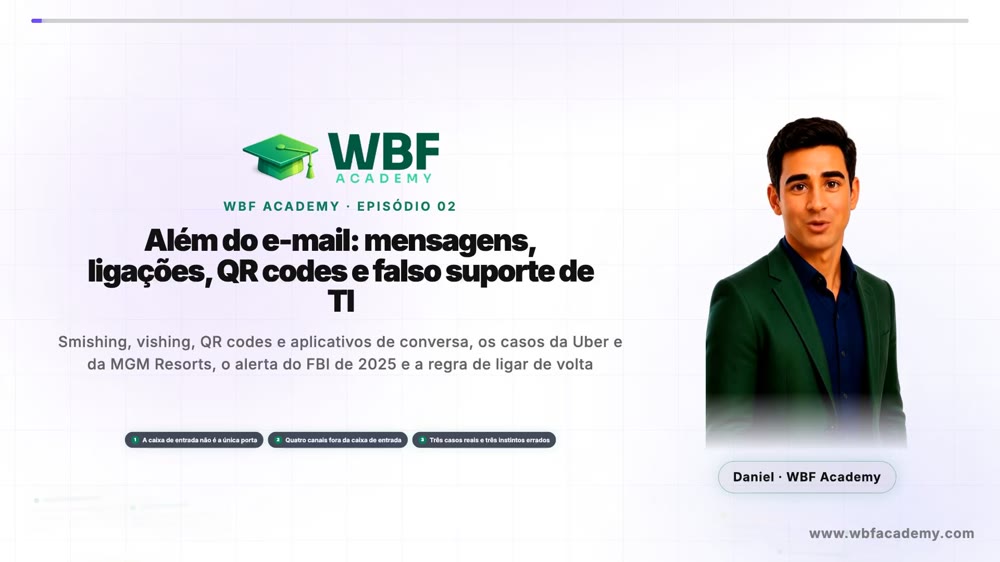 Além do e-mail: mensagens, ligações, QR codes e falso suporte de TI