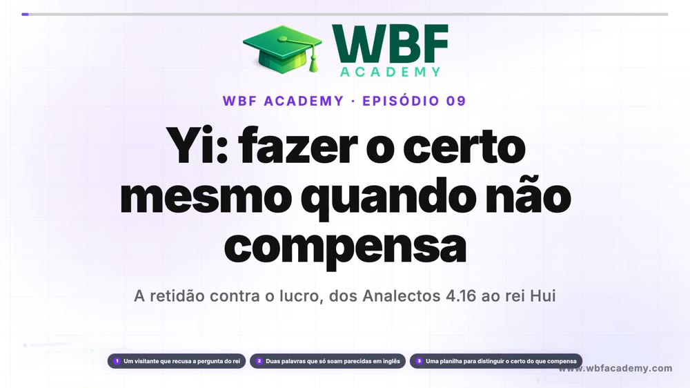 Yi: fazer o certo mesmo quando não compensa