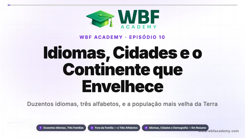 Idiomas, Cidades e o Continente que Envelhece