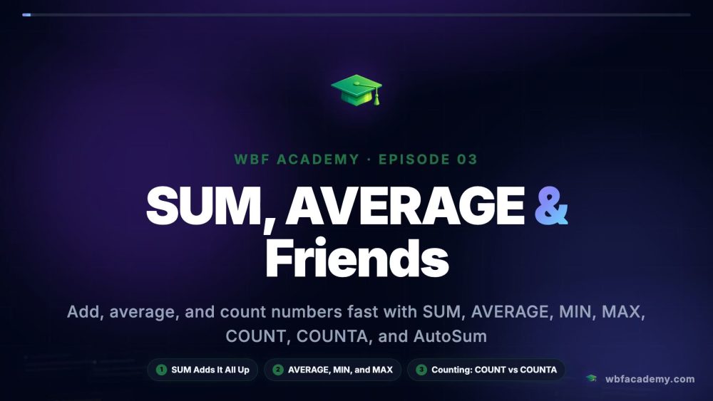 SUM, AVERAGE & Friends