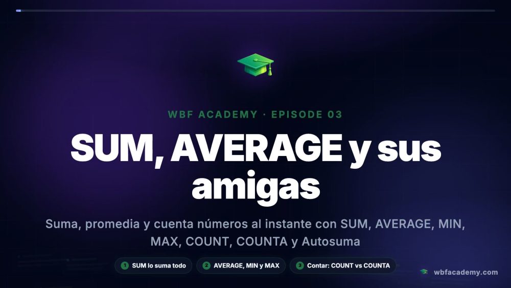 SUM, AVERAGE y sus amigas