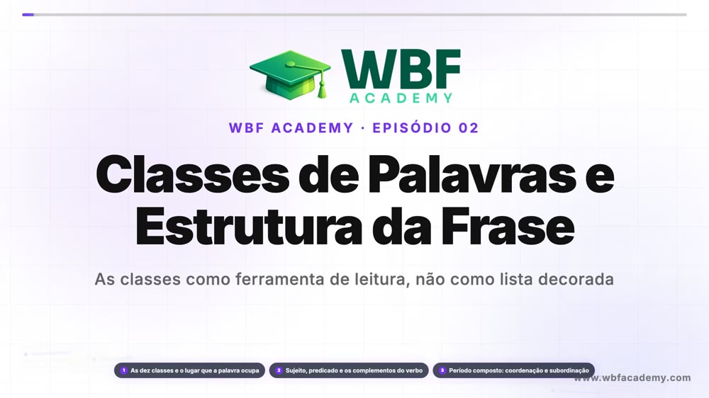 Classes de Palavras e Estrutura da Frase