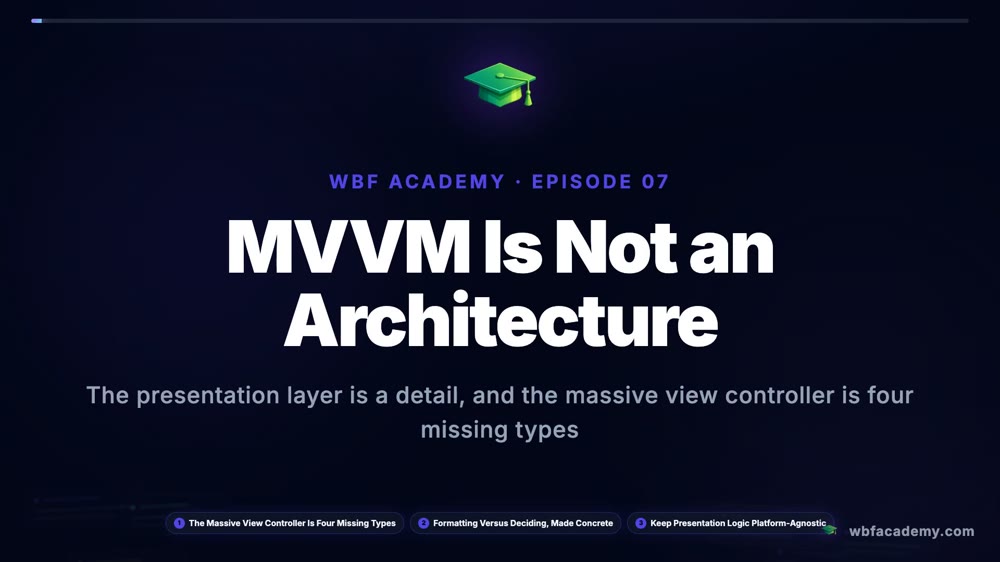 MVVM Is Not an Architecture
