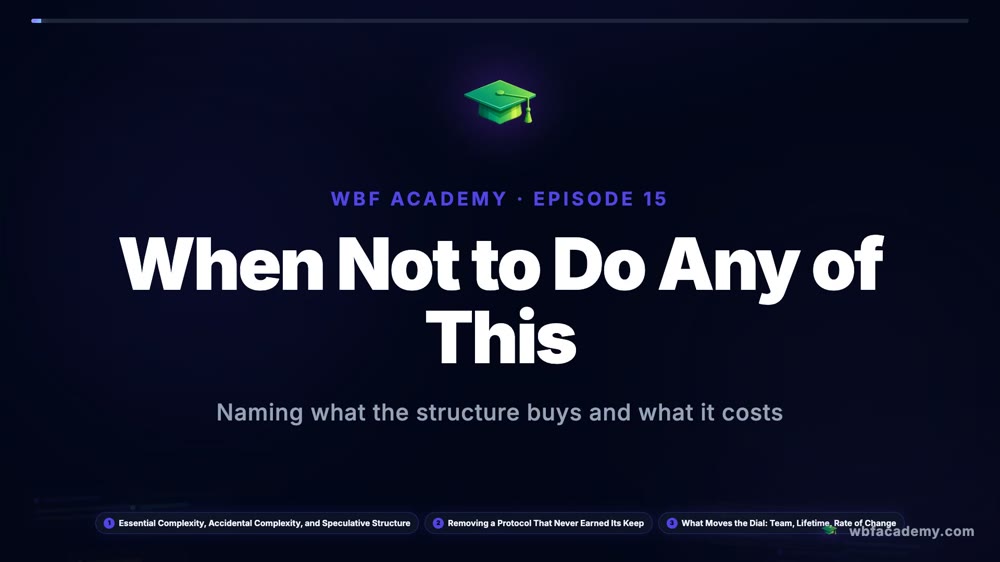 When Not to Do Any of This