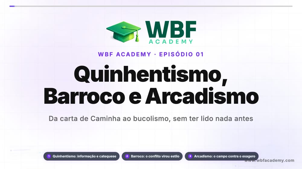 Quinhentismo, Barroco e Arcadismo