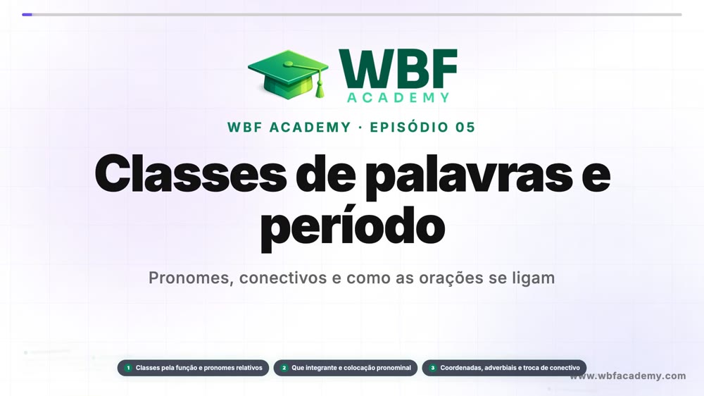 Classes de palavras e período