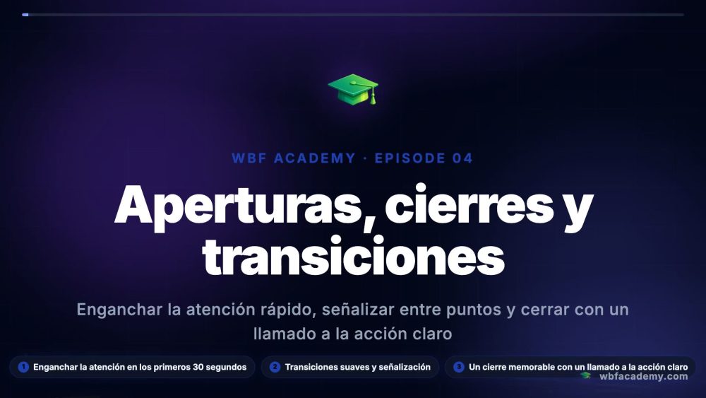 Aperturas, cierres y transiciones