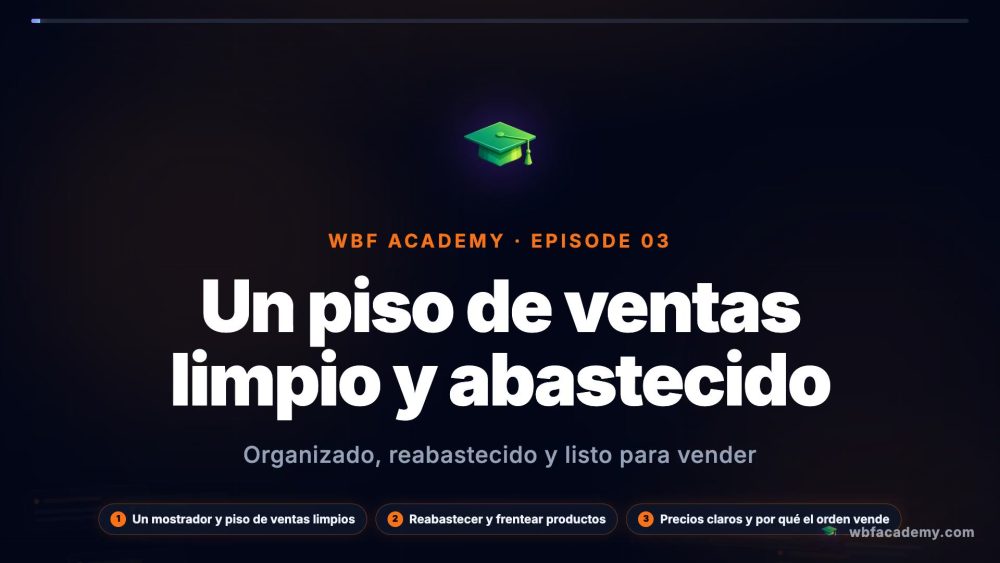 Un piso de ventas limpio y abastecido