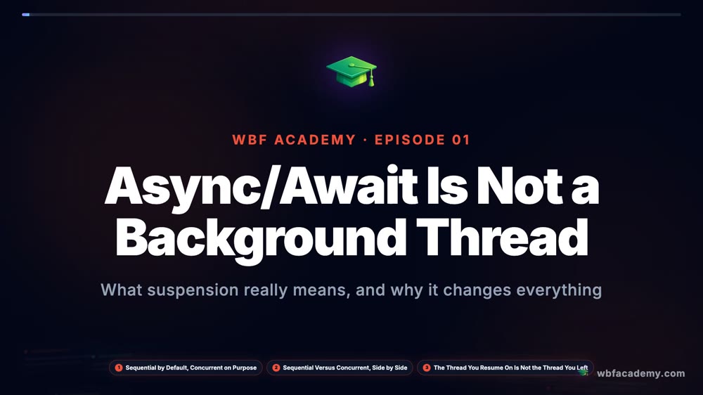 Async/Await Is Not a Background Thread