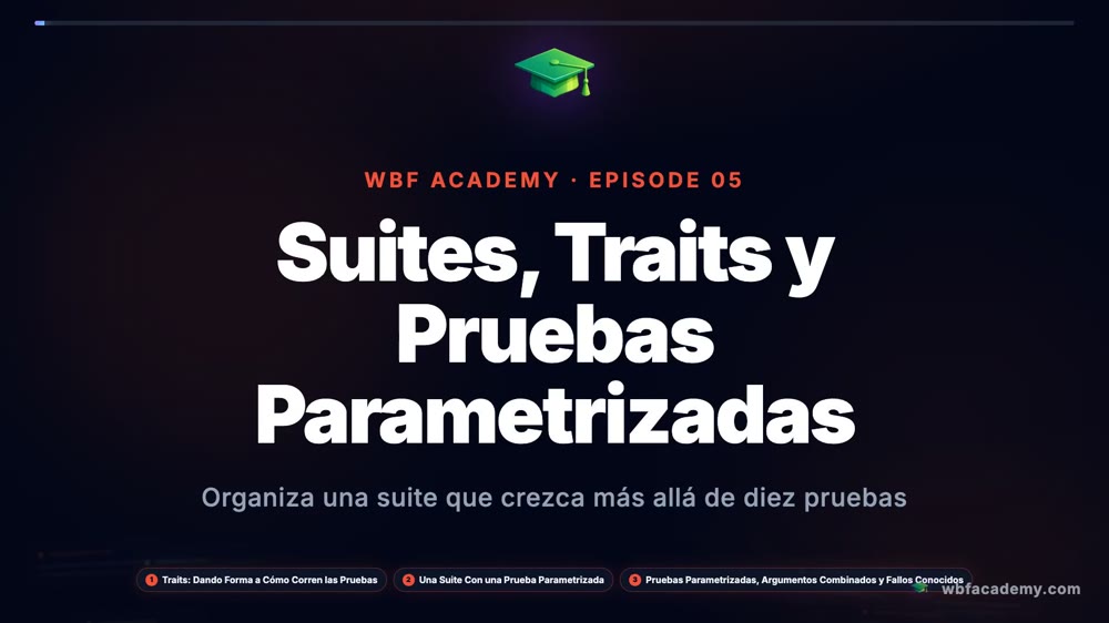 Suites, Traits y Pruebas Parametrizadas