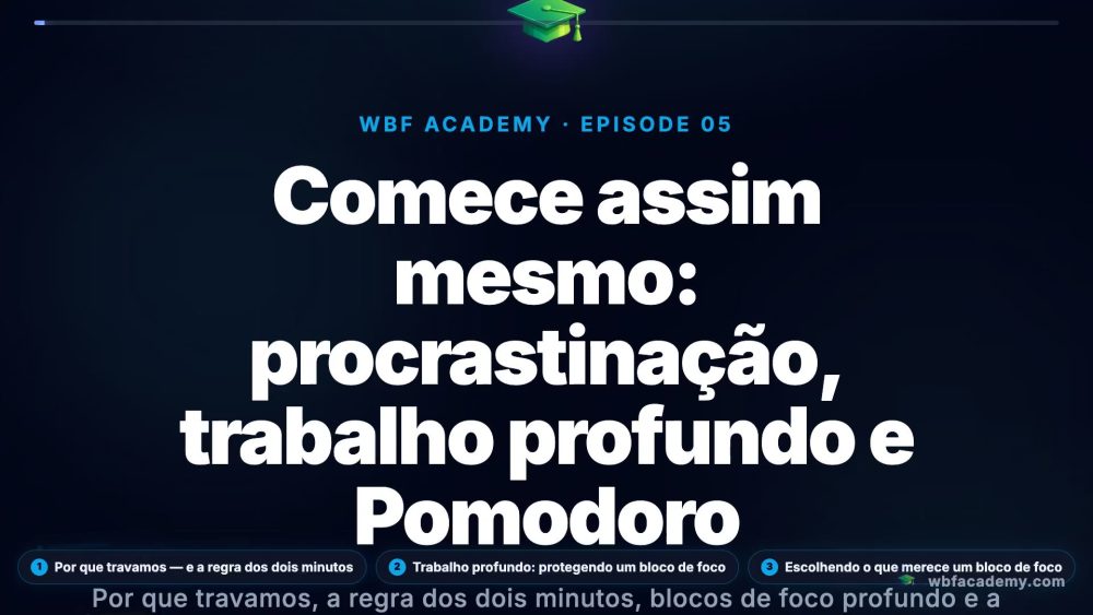 Comece assim mesmo: procrastinação, trabalho profundo e Pomodoro