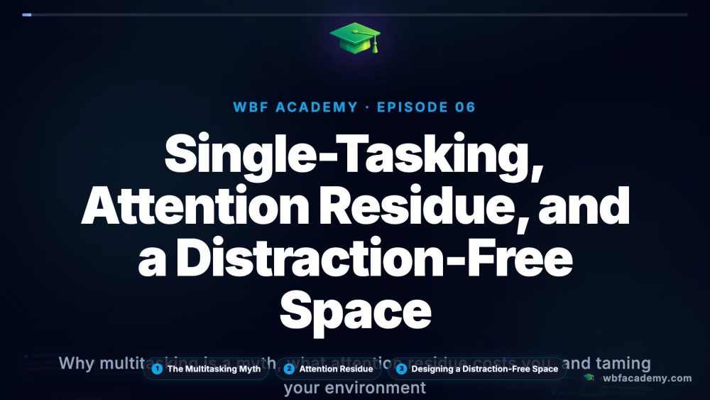 Single-Tasking, Attention Residue, and a Distraction-Free Space