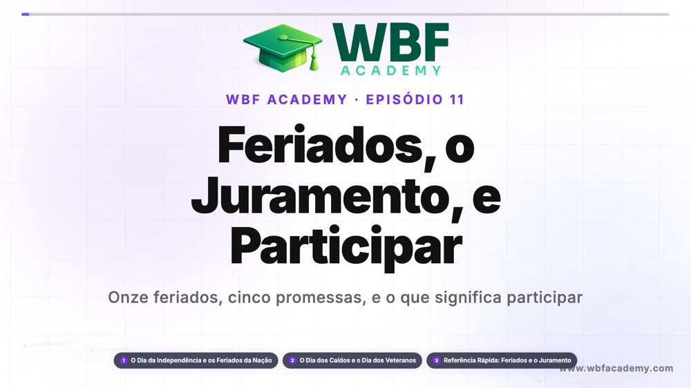 Feriados, o Juramento, e Participar