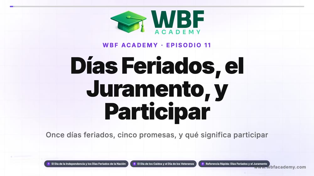 Días Feriados, el Juramento, y Participar